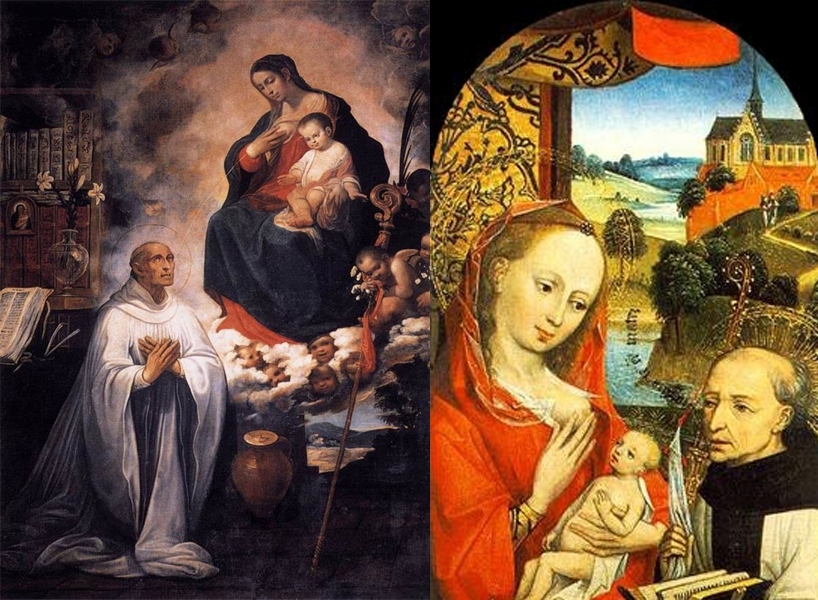 Virgen Maria lanzando chorros de leche